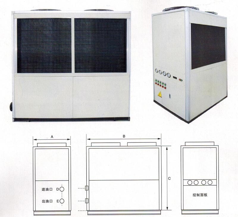 LYD500-1200油冷機的外形尺寸圖 LYD500-1200油冷機的外形尺寸圖